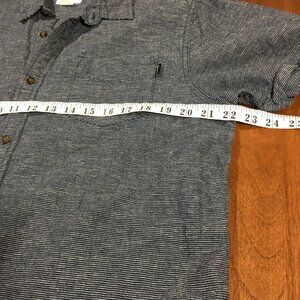 HANGTEN Linin Cotton Button Collared Shirt Casual Blue Gray Surf Beach XL